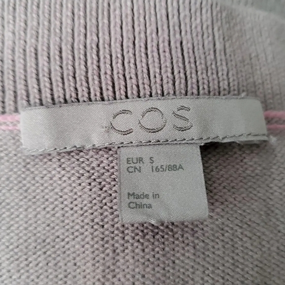 Cos Grey Short Sleeved Shirt Jumper top size S 8/10 uk - Picture 6 of 8
